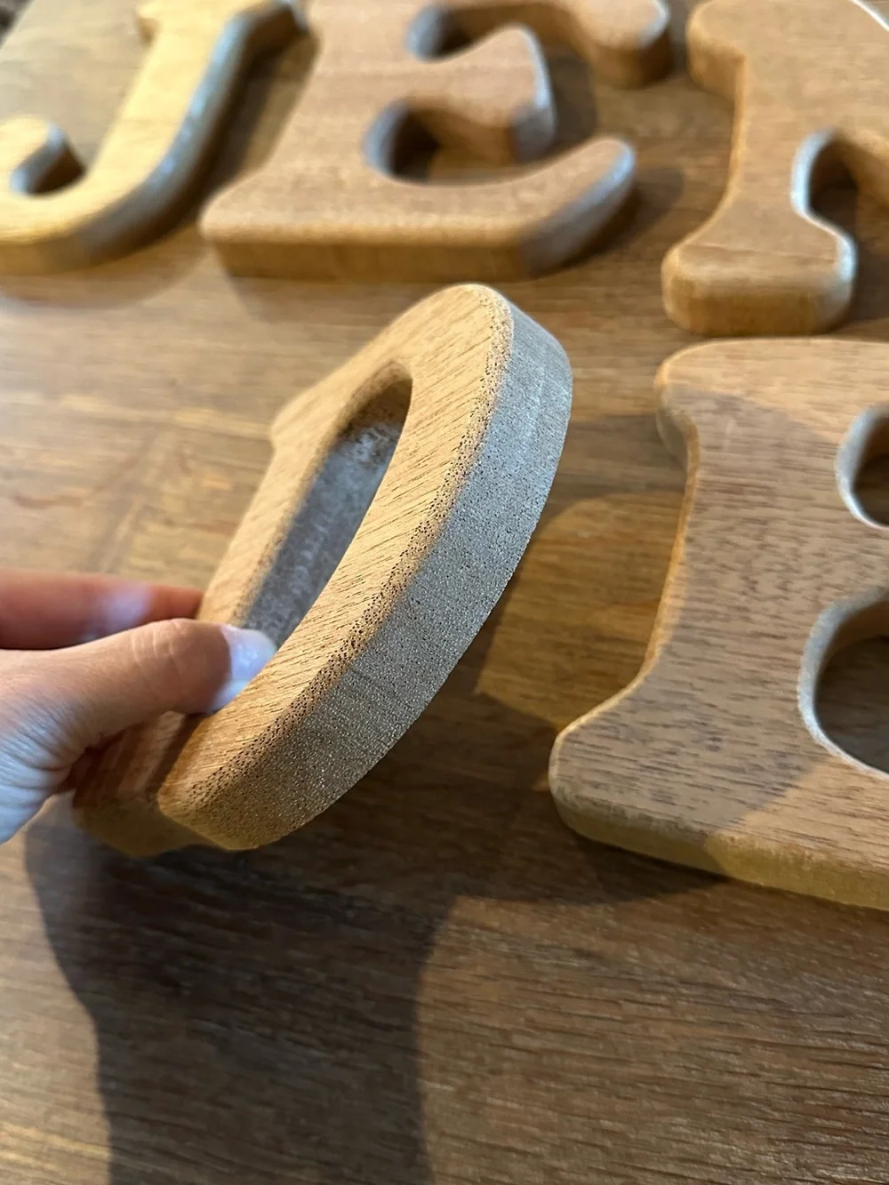 Unbranded Natural Wood Wall Letters - Rustic Cream/Brown
